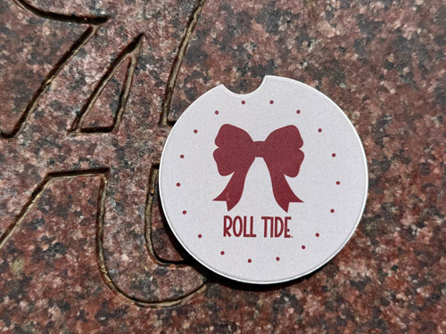 Bow/Roll Tide Car Coaster