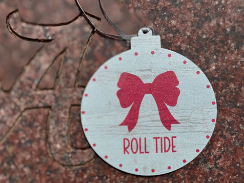 Bow/Roll Tide Christmas Ornament