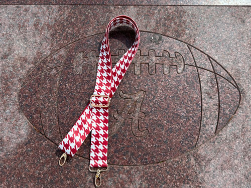 Crimson Houndstooth Adjustable Bag Strap