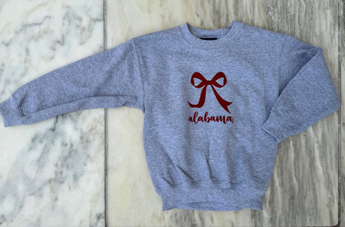 Youth Bow/Alabama Crewneck Sweatshirt