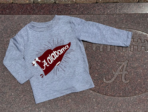Alabama Pennant/Bow Toddler Long Sleeve T-Shirt