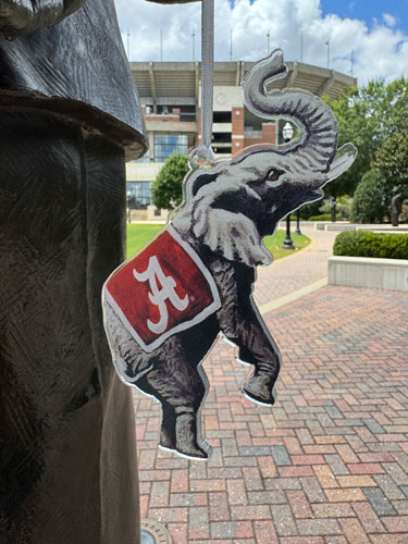 Acrylic Elephant Mascot Christmas Ornament