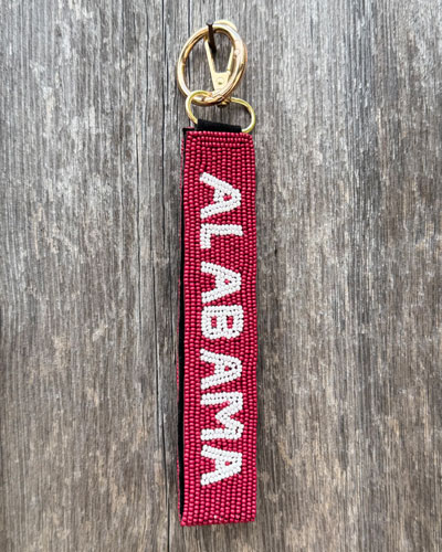 Alabama Beaded Wristlet Keychain