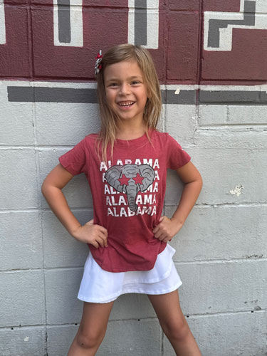Youth Star Eyed Elephant/Alabama Short Sleeve Top