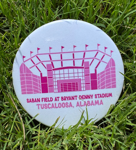 Pink Bryant Denny Stadium/Roll Tide Gameday Button