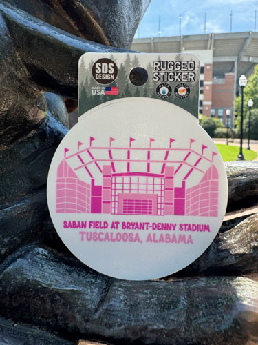 Pink Bryant Denny Stadium Rugged Decal